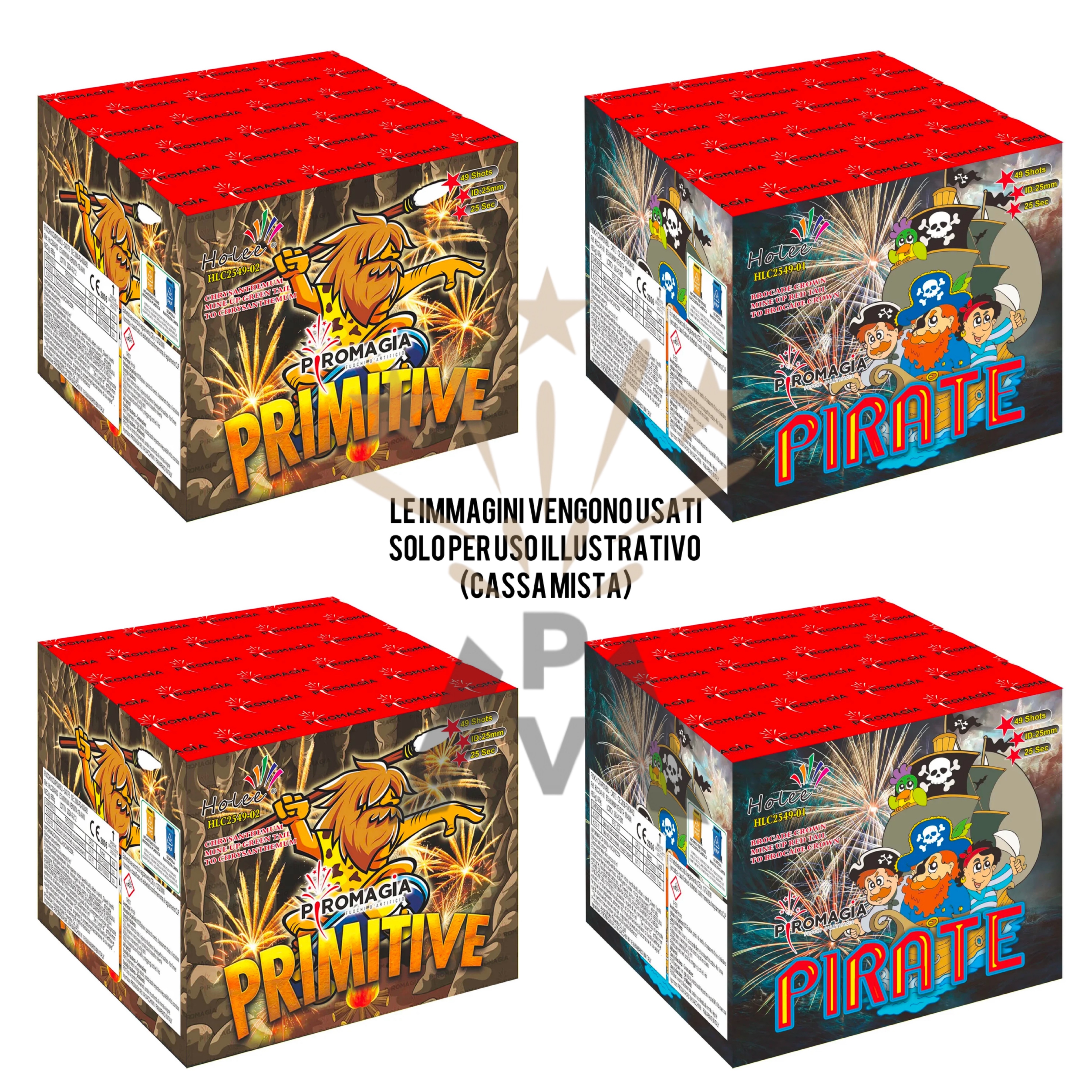 4 PEZZI 49 LANCI 25mm